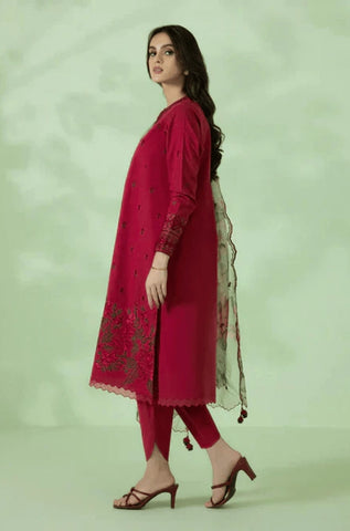 SAPPHIRE - 3PC Lawn Embroidered Shirt with Organza Printed Dupatta and Trouser - BFB0094