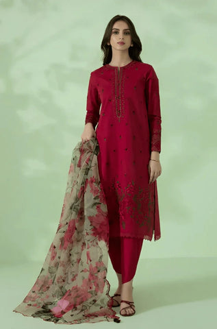SAPPHIRE - 3PC Lawn Embroidered Shirt with Organza Printed Dupatta and Trouser - BFB0094