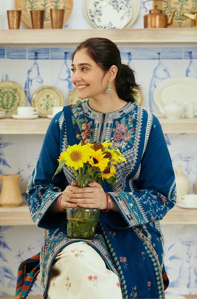 Summer 3PC Lawn Embroidered Suit - BFB0126 - | BlueFery