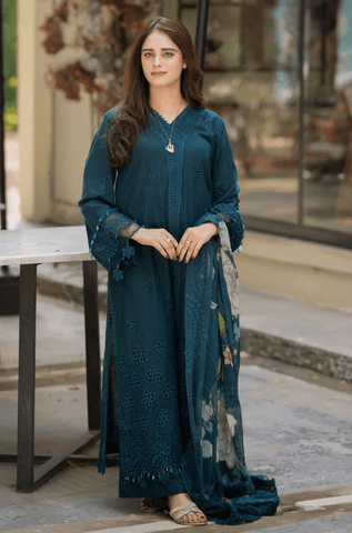 Summer 3PC Lawn Embroidered Suit - BFB0243 - New Arrivals | BlueFery