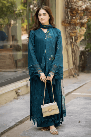 Summer 3PC Lawn Embroidered Suit - BFB0243 - New Arrivals | BlueFery