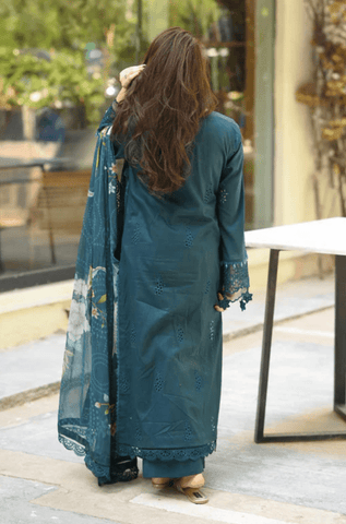 Summer 3PC Lawn Embroidered Suit - BFB0243 - New Arrivals | BlueFery