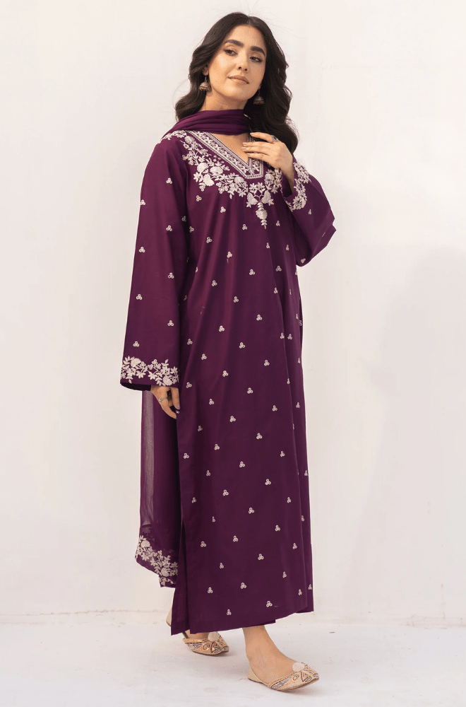 Summer 3PC Lawn Embroidered Suit - BFB04240 - | BlueFery