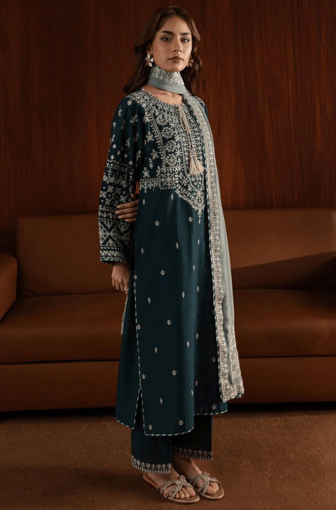 Summer 3PC Lawn Embroidered Suit - BFB04250 - New Arrivals | BlueFery