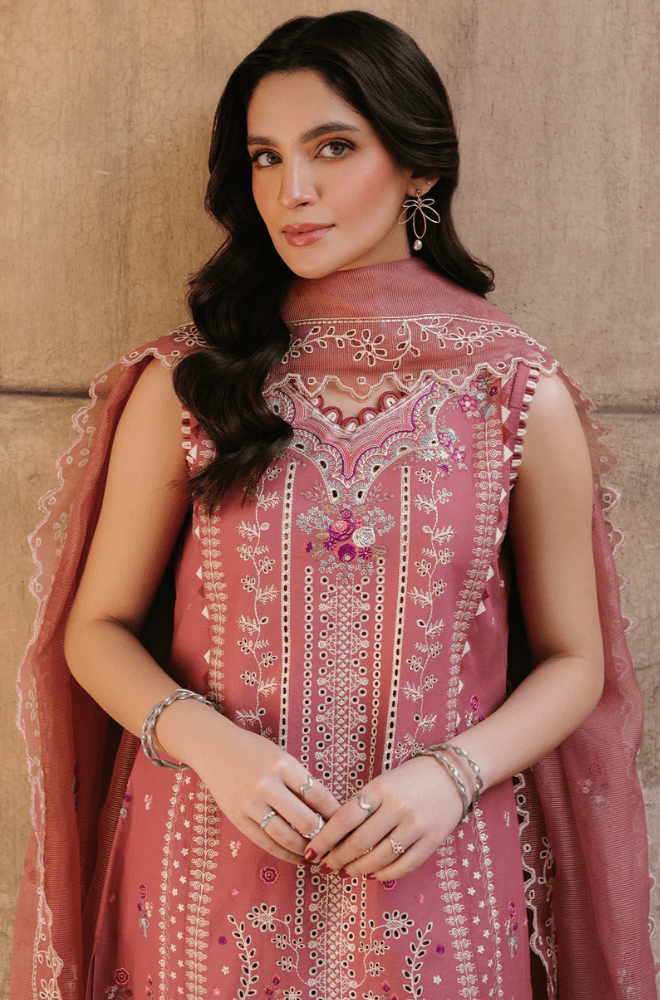Summer 3PC Lawn Embroidered Suit - BFB04740 - | BlueFery