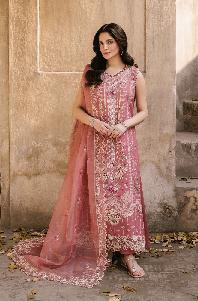 Summer 3PC Lawn Embroidered Suit - BFB04740 - | BlueFery