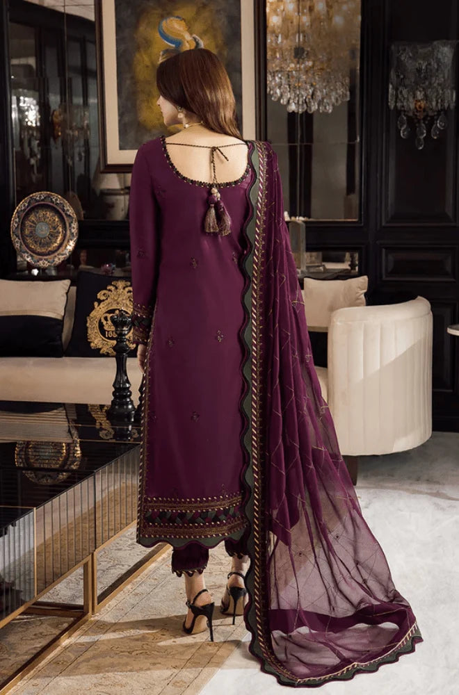 Asim Jofa - 3PC Dhanak Embroidered Shirt With Wool Printed Dupatta and Trouser - BFB01089