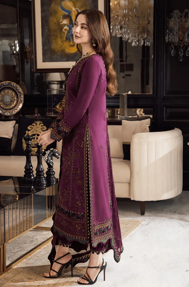 Asim Jofa - 3PC Dhanak Embroidered Shirt With Wool Printed Dupatta and Trouser - BFB01089