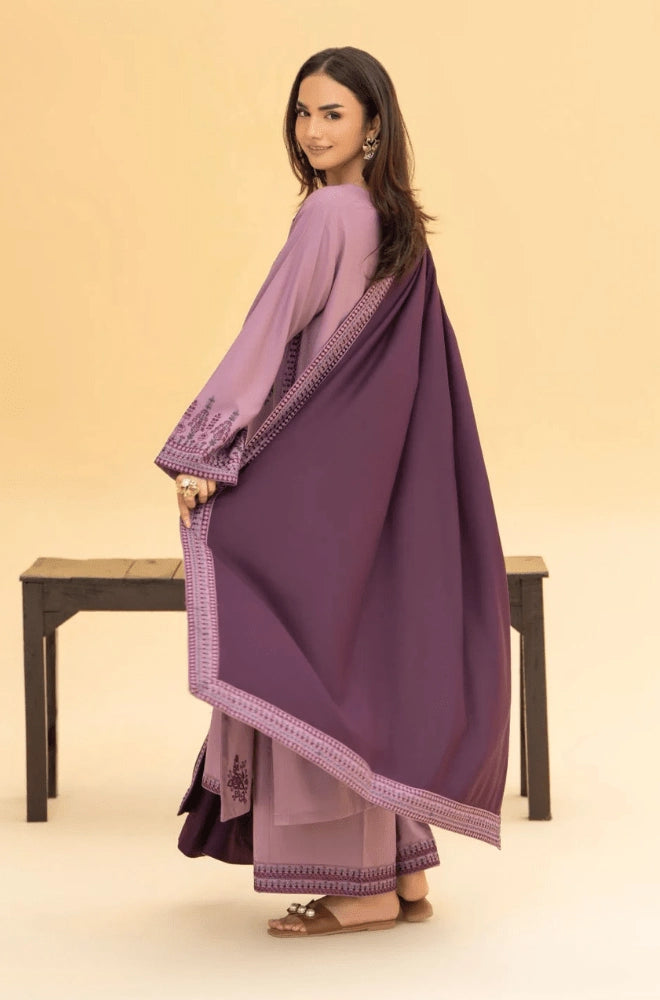 Lazuli - 3PC Dhanak Embroidered Shirt With Dhanak Embroidered Dupatta and Trouser - BFB0996