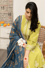 Summer 3PC Lawn Embroidered Suit - BFB0595 - | BlueFery