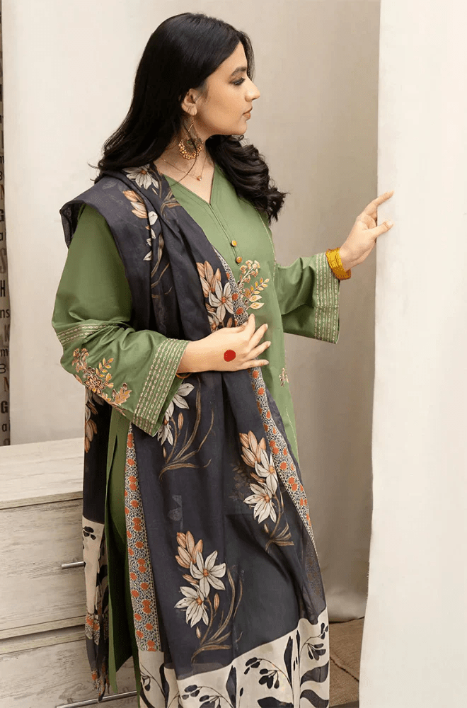 Summer 3PC Lawn Embroidered Suit - BFB0596 - | BlueFery