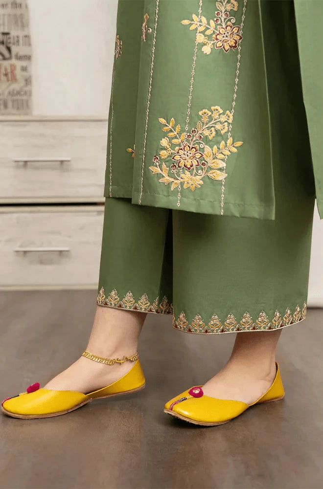 Urge - 3PC Dhanak Embroidered Shirt With Wool Printed Dupatta and Trouser - BFB0862