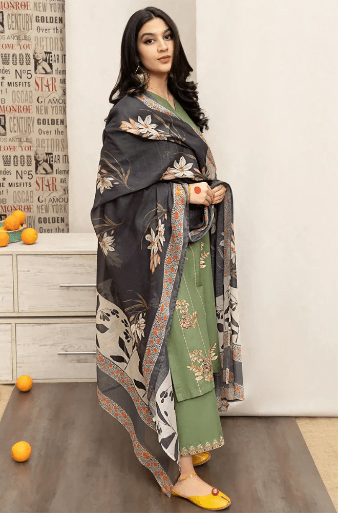 Summer 3PC Lawn Embroidered Suit - BFB0596 - | BlueFery