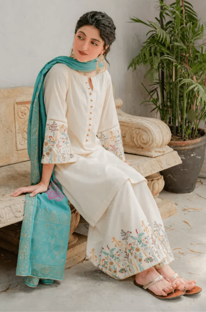 Summer 3PC Lawn Embroidered Suit - BFB0598 - | BlueFery