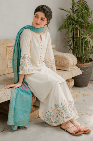 Summer 3PC Lawn Embroidered Suit - BFB0598 - | BlueFery