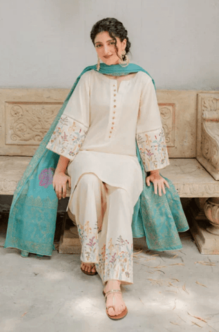 Summer 3PC Lawn Embroidered Suit - BFB0598 - | BlueFery