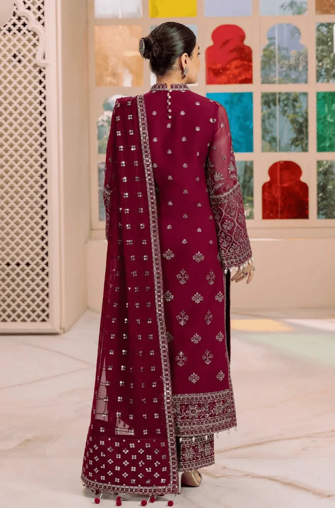 ALIZEY - 3PC Lawn Embroidered Shirt with Chiffon Embroidered Dupatta and Trouser - BFB0617