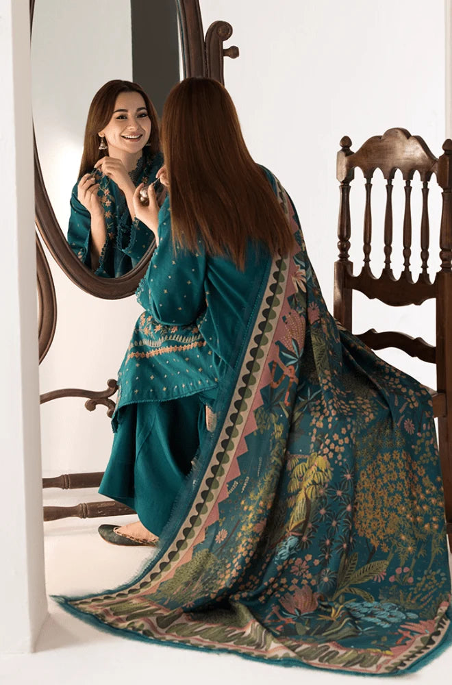 SOBIA NAZIR -3PC Lawn Embroidered Shirt with Chiffon Printed Dupatta and Trouser - BFB0645