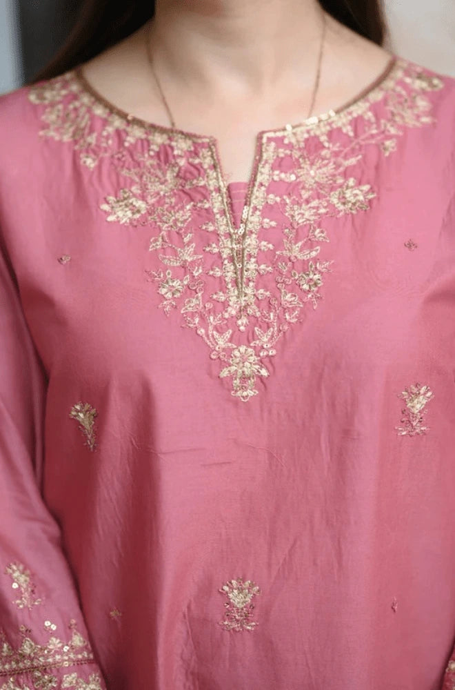 LAAM - 3PC Lawn Embroidered Shirt with Chiffon Embroidered Dupatta and Trouser - BFB0647