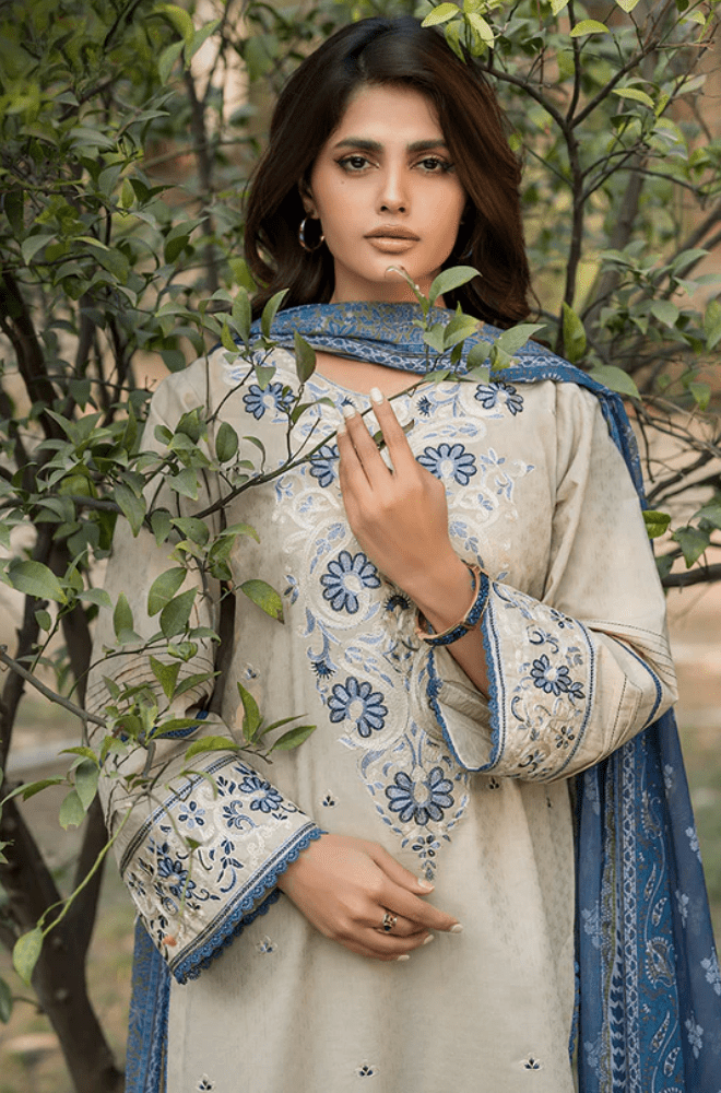 Summer 3PC Lawn Embroidered Suit - BFB0671 - New Arrivals | BlueFery