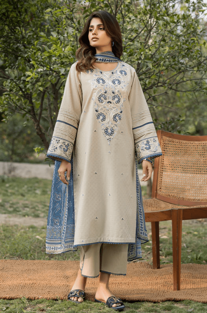 Summer 3PC Lawn Embroidered Suit - BFB0671 - New Arrivals | BlueFery