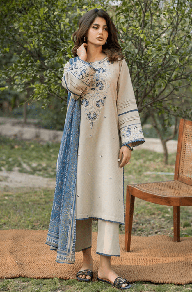 Summer 3PC Lawn Embroidered Suit - BFB0671 - New Arrivals | BlueFery