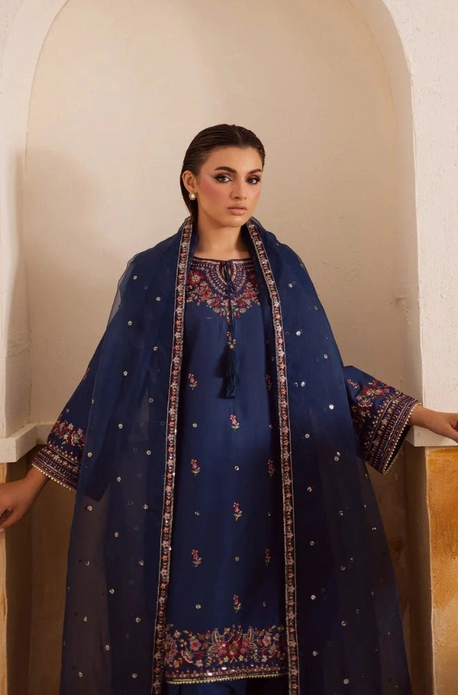 Summer 3PC Lawn Embroidered Shirt with Chiffon Embroidered Dupatta and Trouser - BFB0679