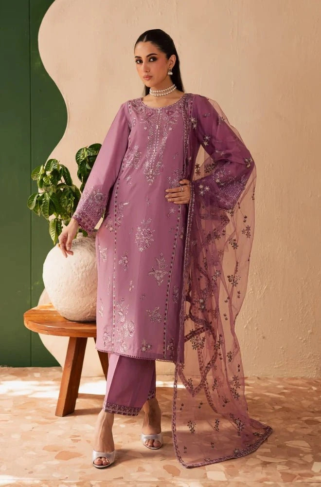 BATIK - 3PC Lawn Embroidered Shirt with Chiffon Embroidered Dupatta and Trouser - BFB0680