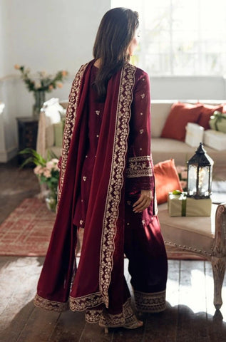 AZURE - 3PC Lawn Embroidered Shirt with Chiffon Embroidered Dupatta and Trouser - BFB0729