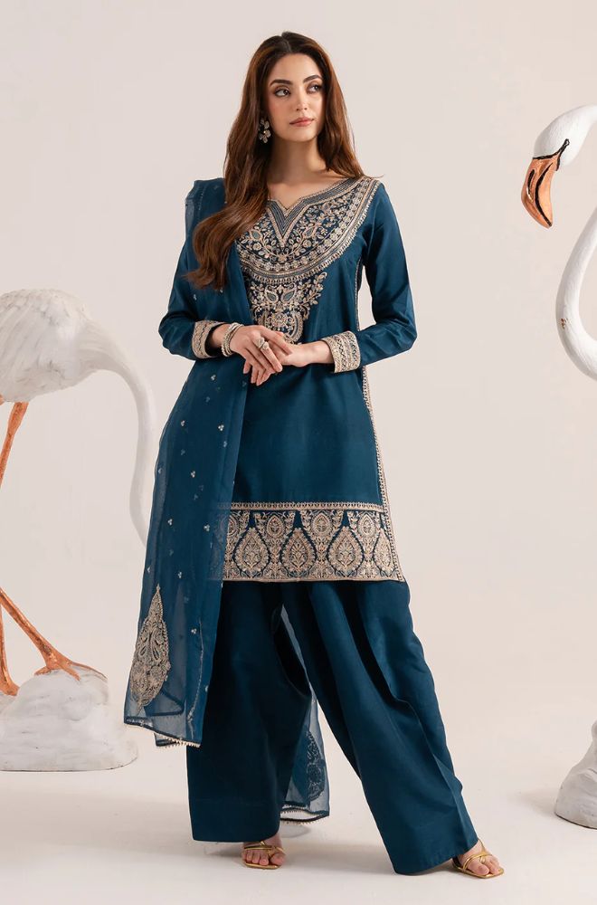 Summer 3PC Lawn Embroidered Suit - BFB0736 - | BlueFery