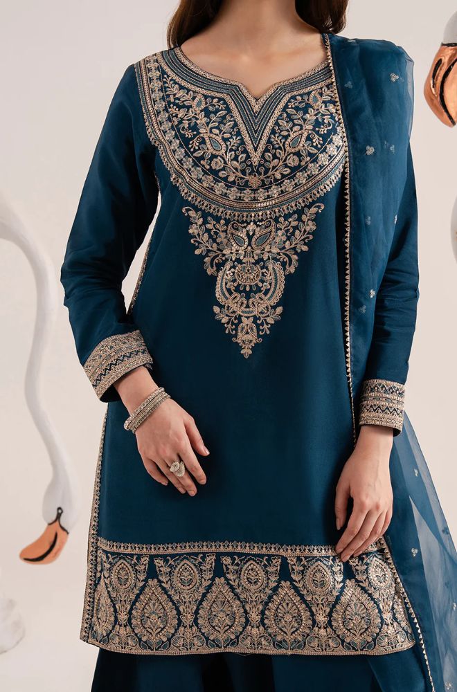 Summer 3PC Lawn Embroidered Suit - BFB0736 - | BlueFery