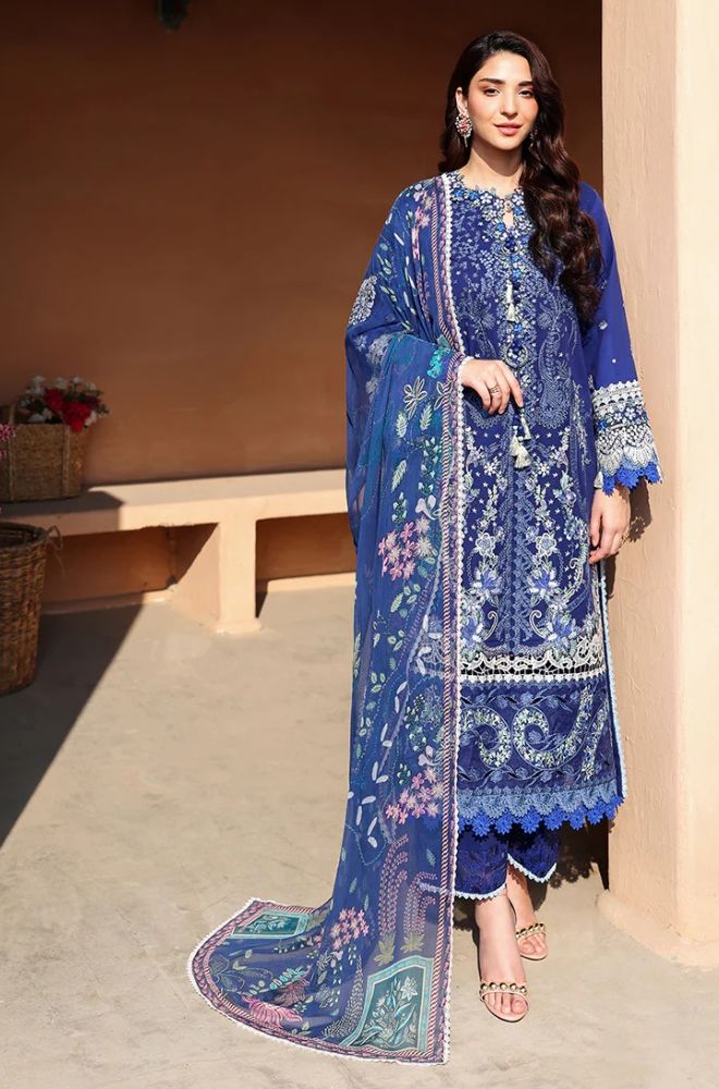 Summer 3PC Lawn Embroidered Suit - BFB0739 - | BlueFery
