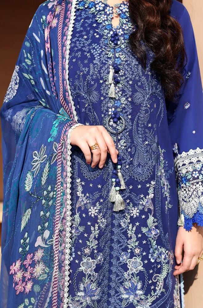 Summer 3PC Lawn Embroidered Suit - BFB0739 - | BlueFery
