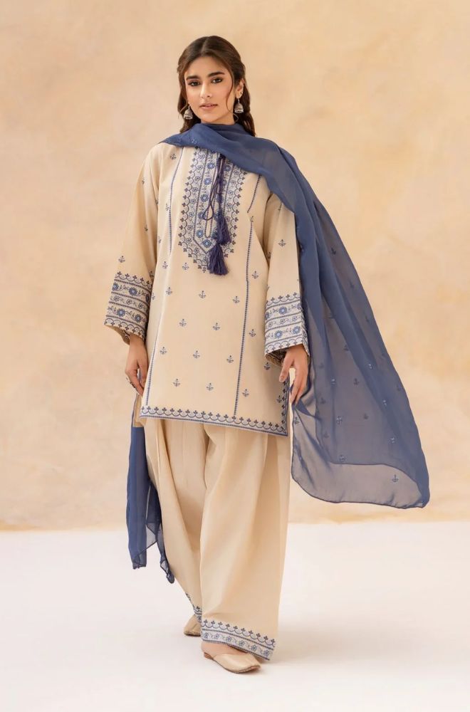 Summer 3PC Lawn Embroidered Suit - BFB0740 - New Arrivals | BlueFery
