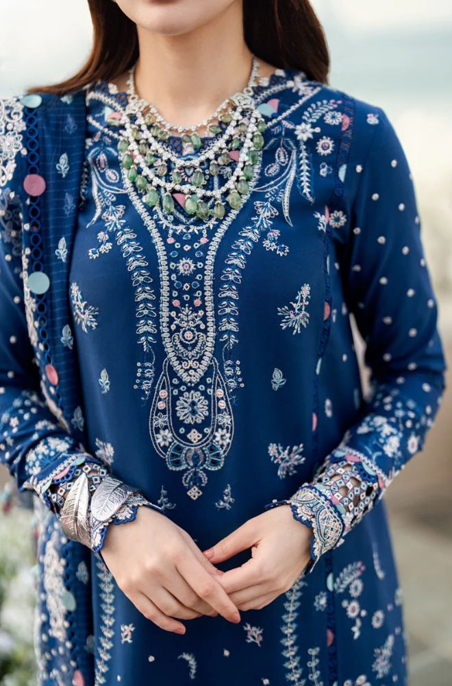 Summer 3PC Lawn Embroidered Suit - BFB0757 - | BlueFery