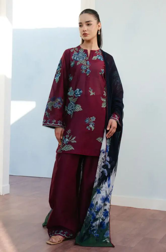 Summer 3PC Lawn Embroidered Suit - BFB0759 - New Arrivals | BlueFery