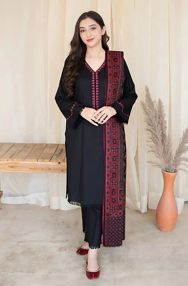 ASLING - 3PC Lawn Embroidered Shirt with  Lawn Printed Dupatta and Trouser - BFB0765