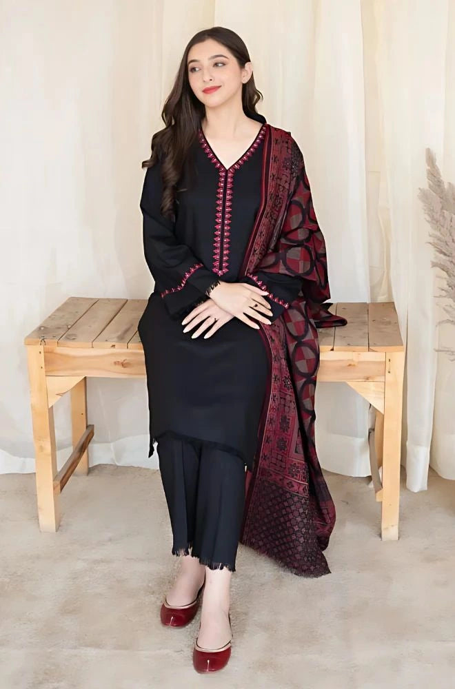 ASLING - 3PC Lawn Embroidered Shirt with  Lawn Printed Dupatta and Trouser - BFB0765