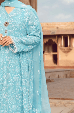 Summer 3PC Lawn Embroidered Suit - BFU0017 - | BlueFery