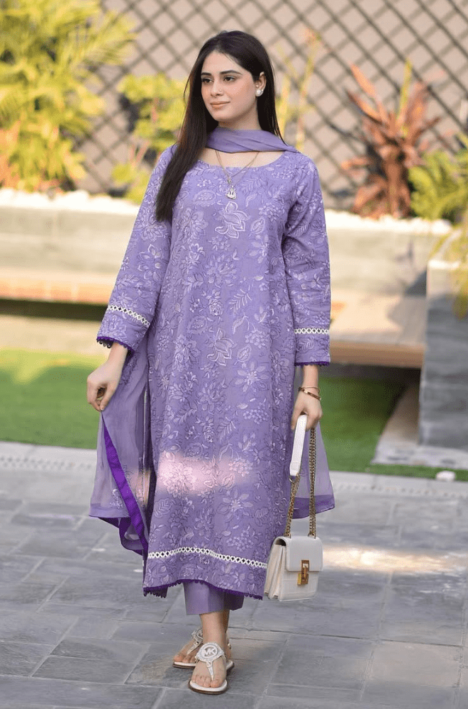 Summer 3PC Lawn Embroidered Suit - BFU01050 - | BlueFery