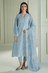 Summer 3PC Lawn Embroidered Suit - BFU0110 - | BlueFery