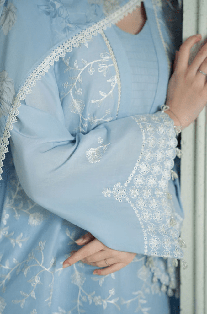 Summer 3PC Lawn Embroidered Suit - BFU0110 - | BlueFery