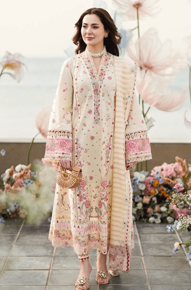 Summer 3PC Lawn Embroidered Suit - BFU0114 - luxury | BlueFery