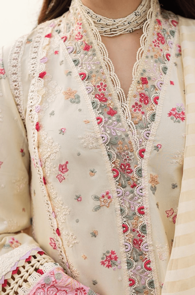 Summer 3PC Lawn Embroidered Suit - BFU0114 - luxury | BlueFery