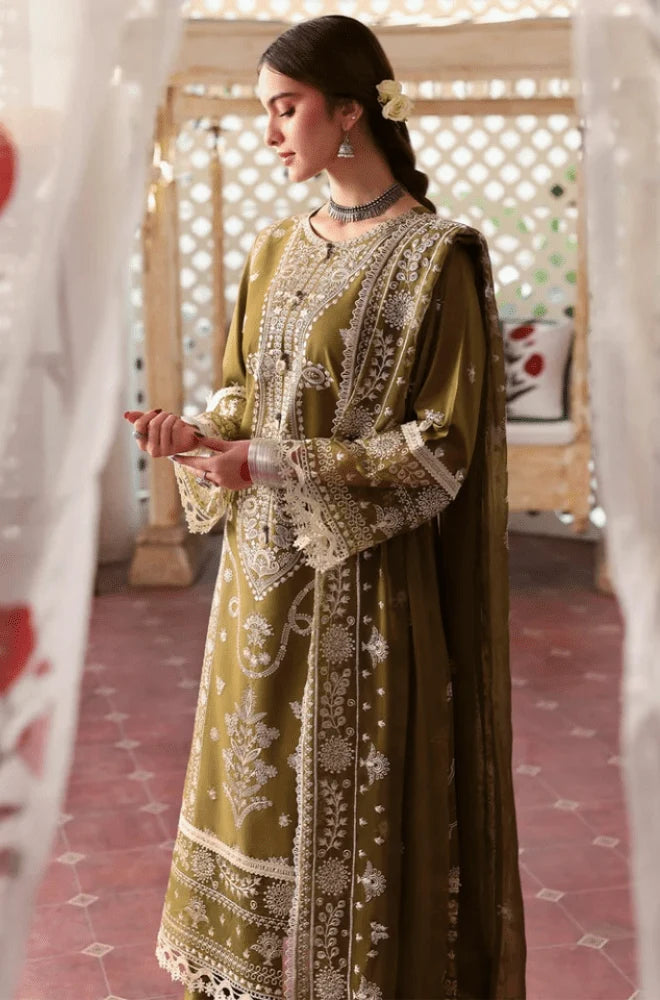 Mahnur - 3PC Dhanak Embroidered Shirt With Dhanak Embroidered Dupatta and Trouser - BFB0999