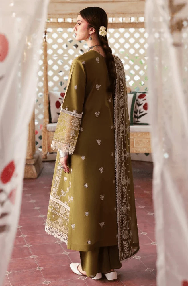 Mahnur - 3PC Dhanak Embroidered Shirt With Dhanak Embroidered Dupatta and Trouser - BFB0999