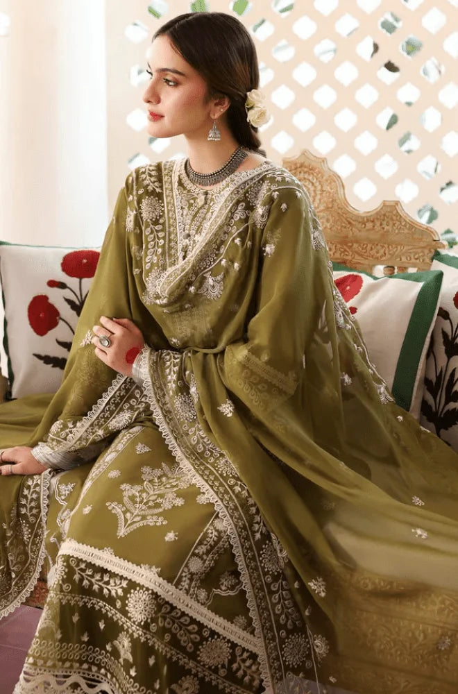 MAHNUR - 3PC Lawn Embroidered Shirt with Lawn Embroidered Dupatta and Trouser- BFB05430