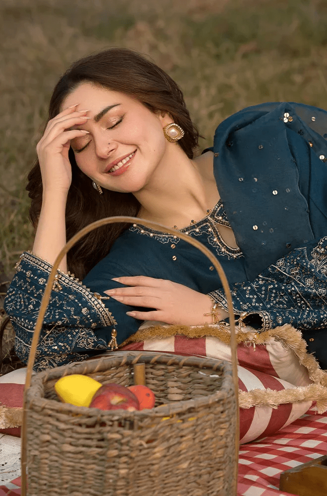 Summer 3PC Lawn Embroidered with Sequence work Suit - BFU0127 - New Arrivals | BlueFery