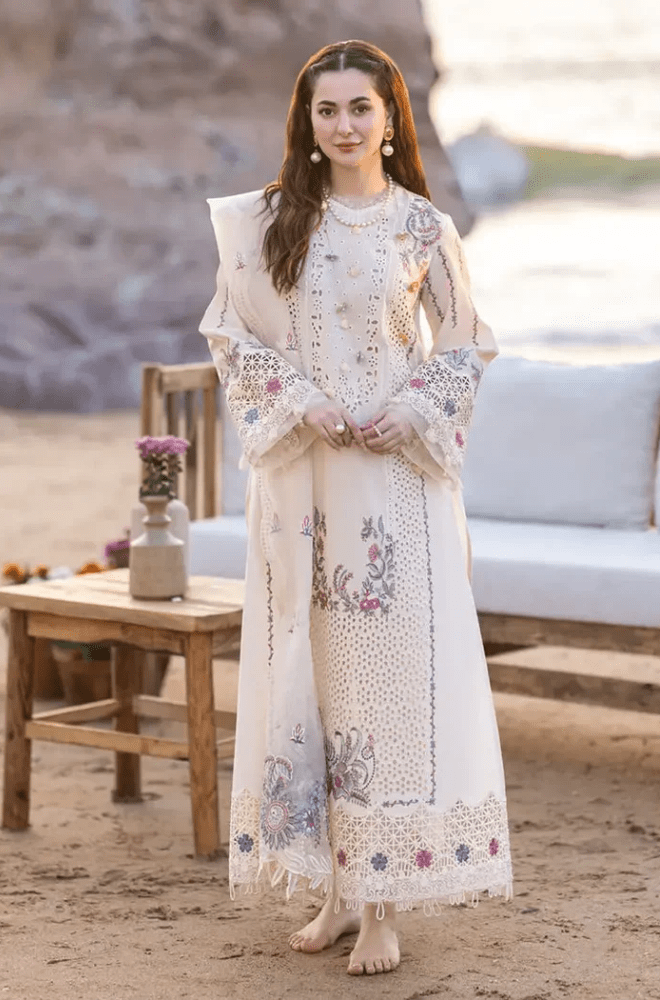 Summer 3Pcs Lawn Chikankari Embroidered - BFB0599 - luxury | BlueFery