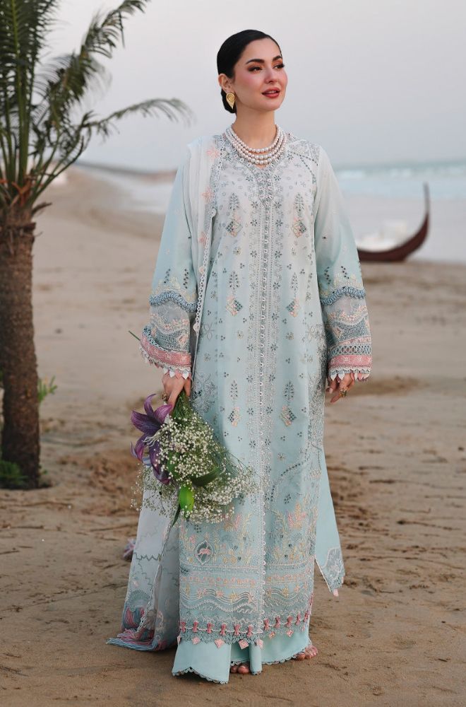 Summer 3Piece Lawn Chikankari Embroidered Suit - BFB0754 - Unstitched | BlueFery